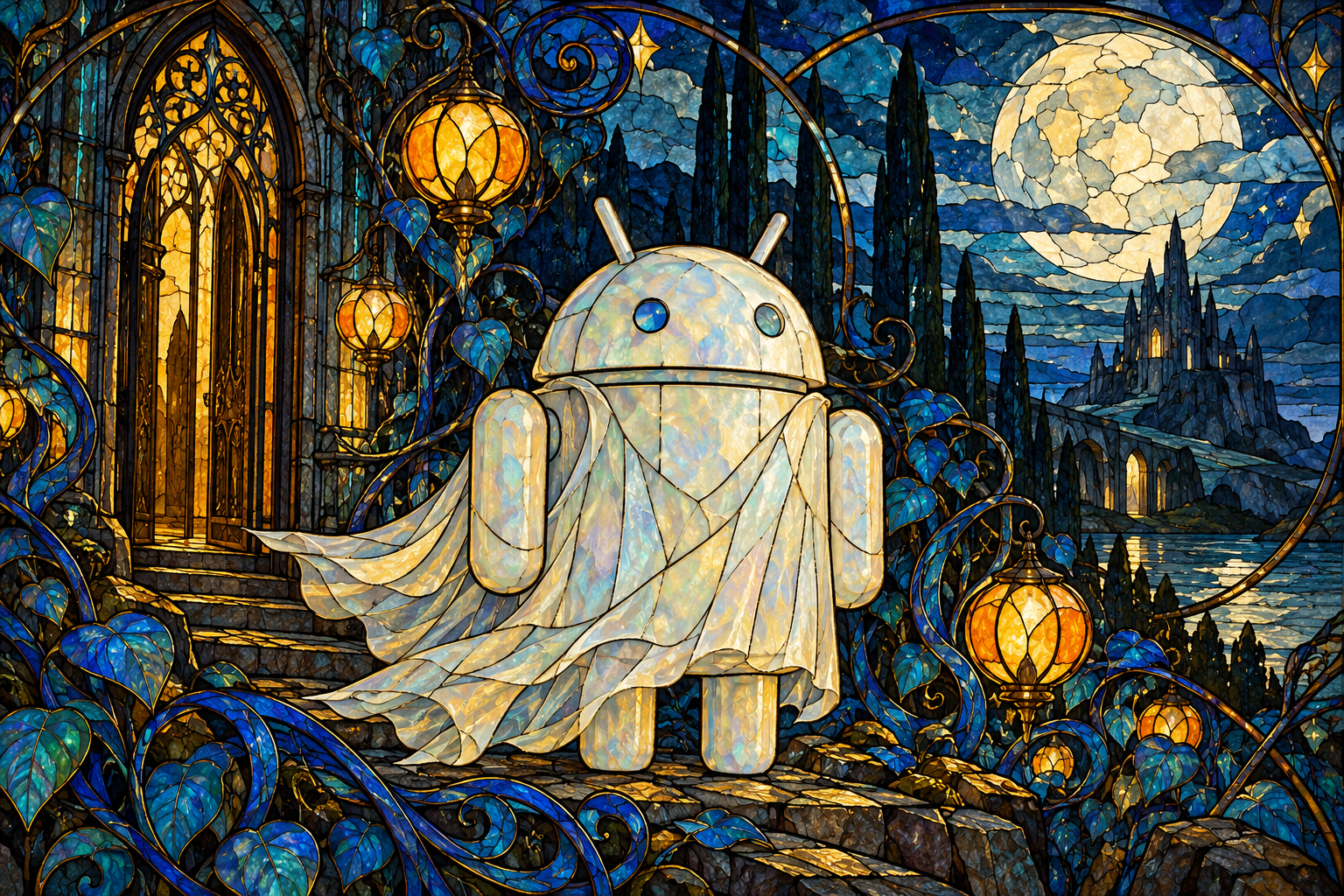 Android Stained Glass Ghost — Ghost Candy