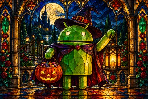 Android Stained Glass Witch — Candy Welcome