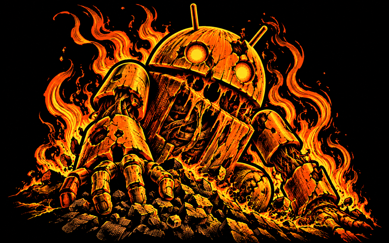Android Undead Woodcut — Zombie Inferno
