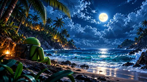 Android Under the Moonlit Palms Wallpaper #1546