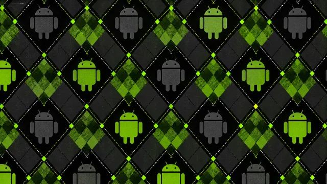 Android Wallpaper Lime and Charcoal Argyle
