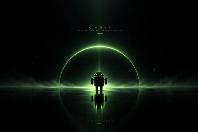 Android Wallpaper Minimal Emerald Horizon
