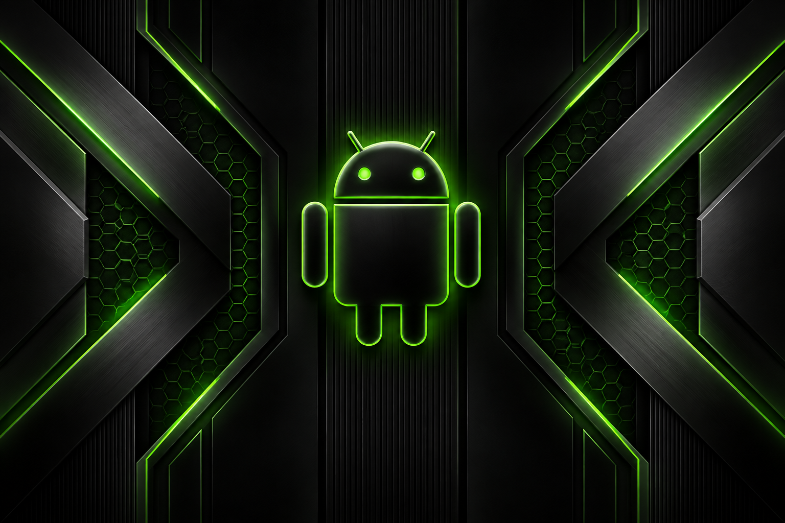 Android Wallpaper Neon Green Corridor