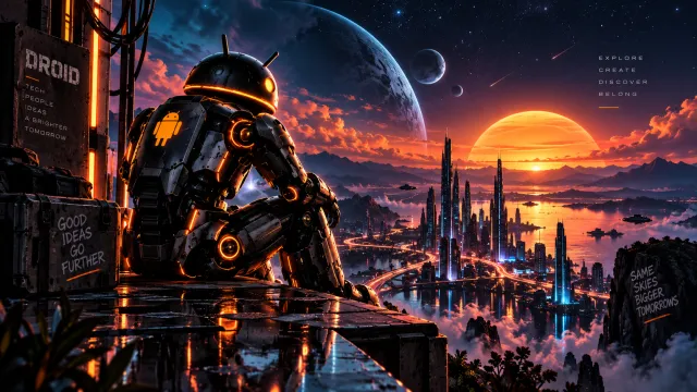 Android Wallpaper Sunset City Sentinel #842
