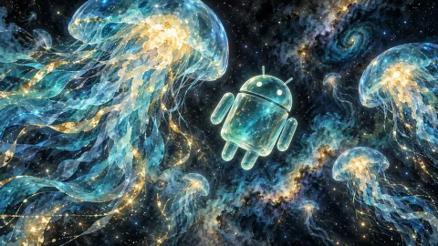 Android Watercolor Nebula — Cosmic Jellyfish