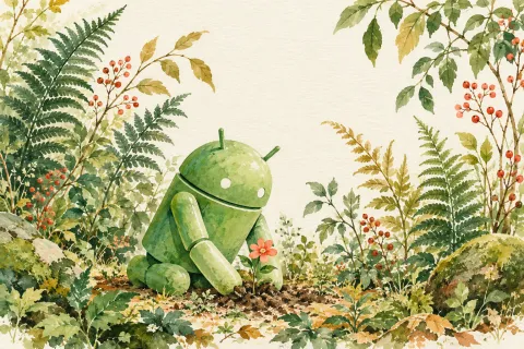 Android Watercolor Planter — Botanical
