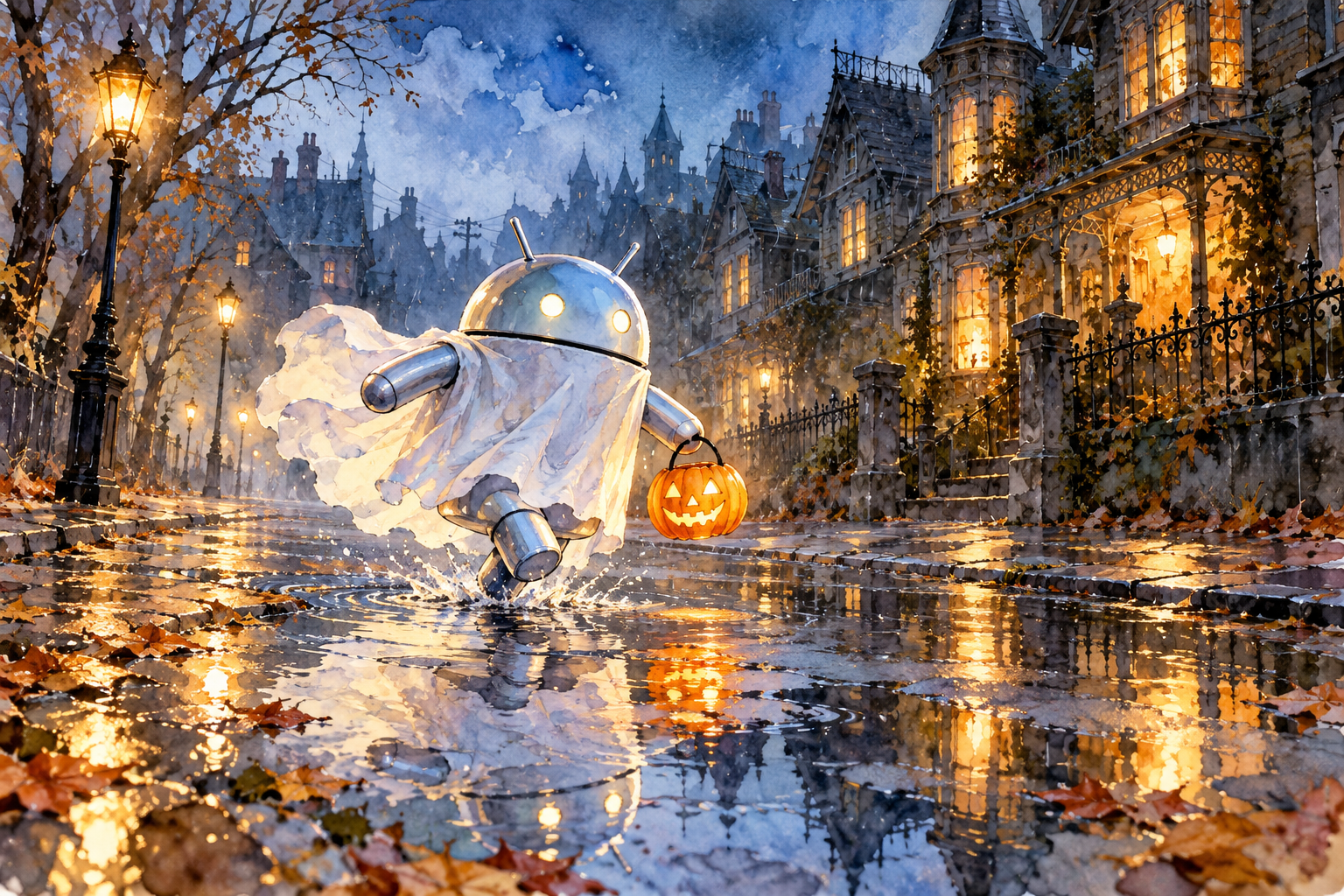 Android Watercolor Puddles — Ghost Candy