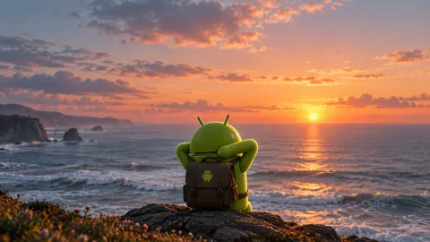 Android’s Coastal Sunrise Reflection Wallpaper #1558