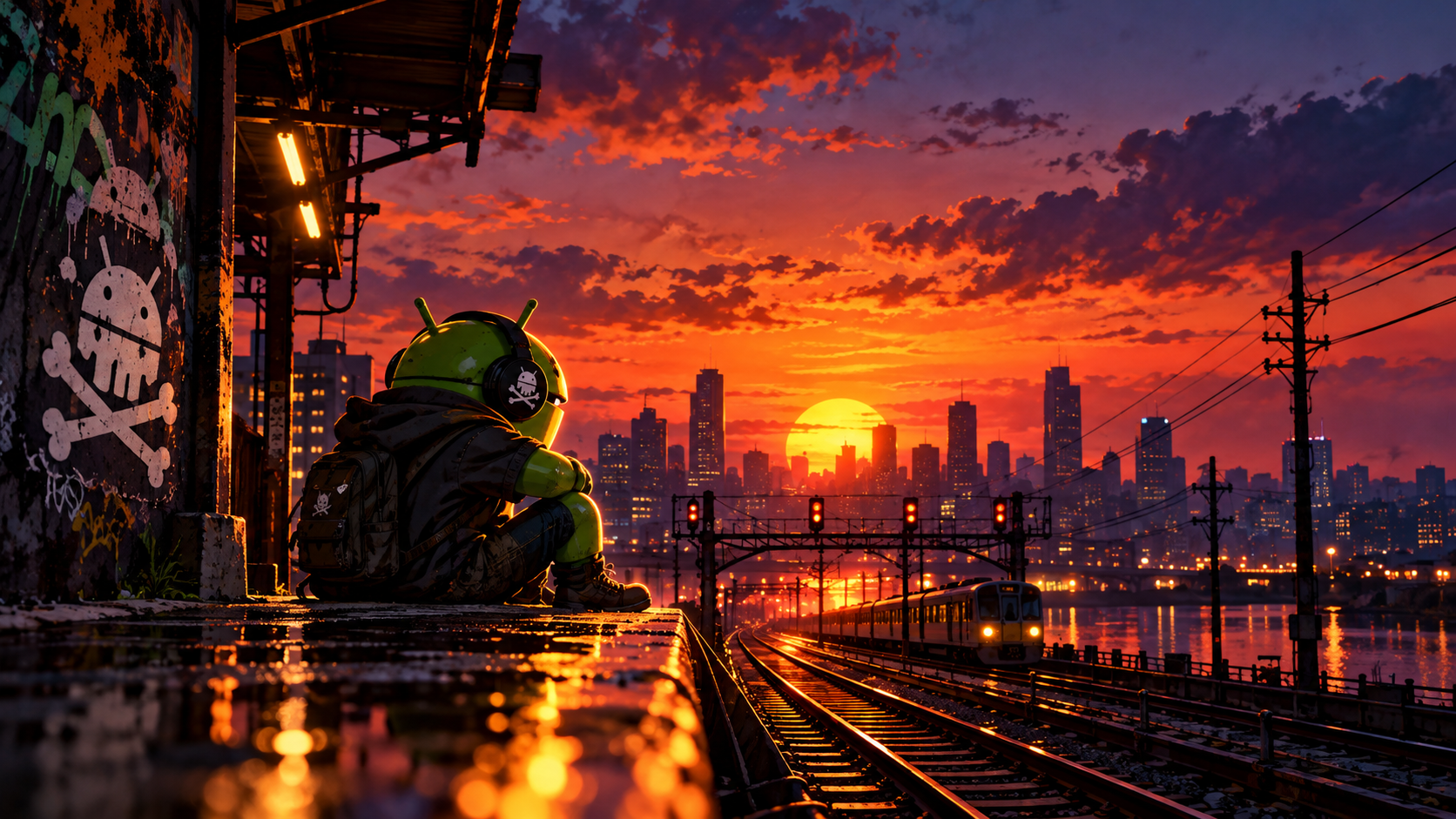 Android’s Sunset Railway Reverie