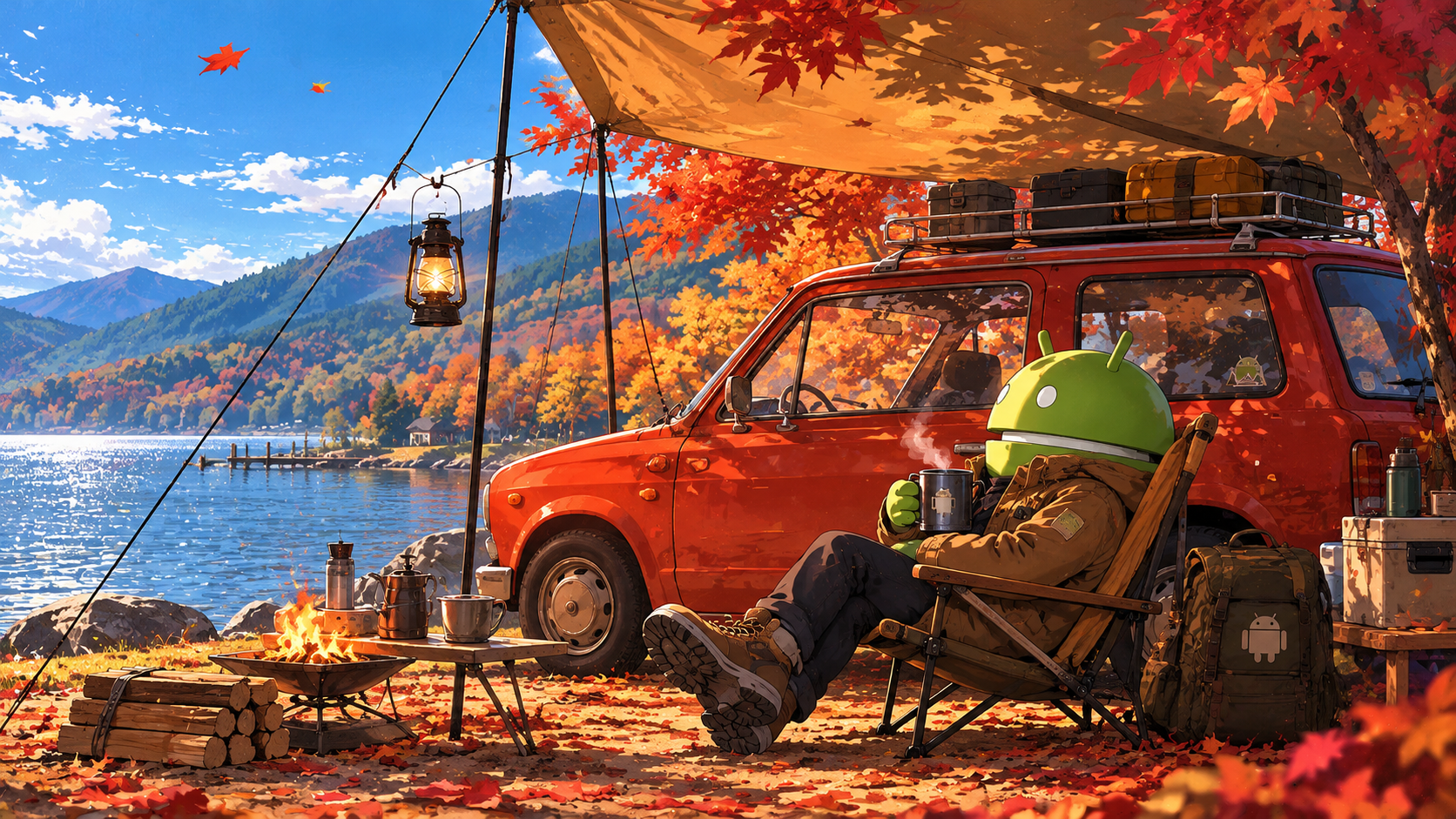 Autumn Android Lakeside Camp