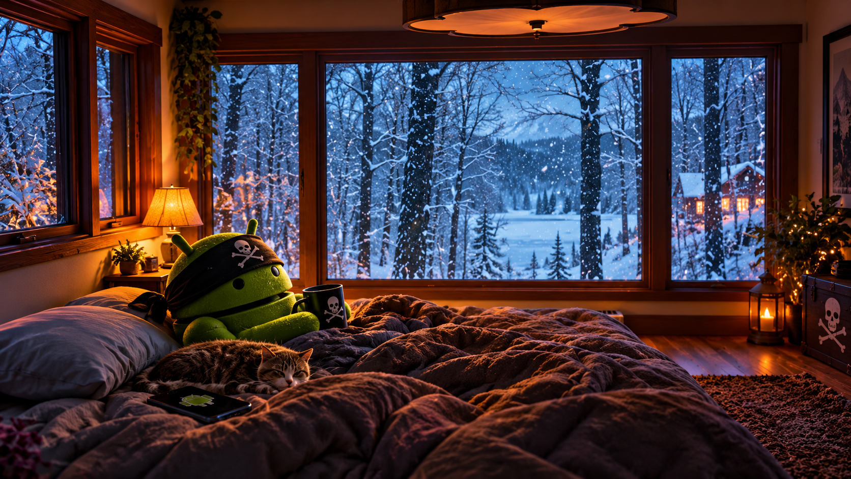 Cozy Android Pirate Winter Nook