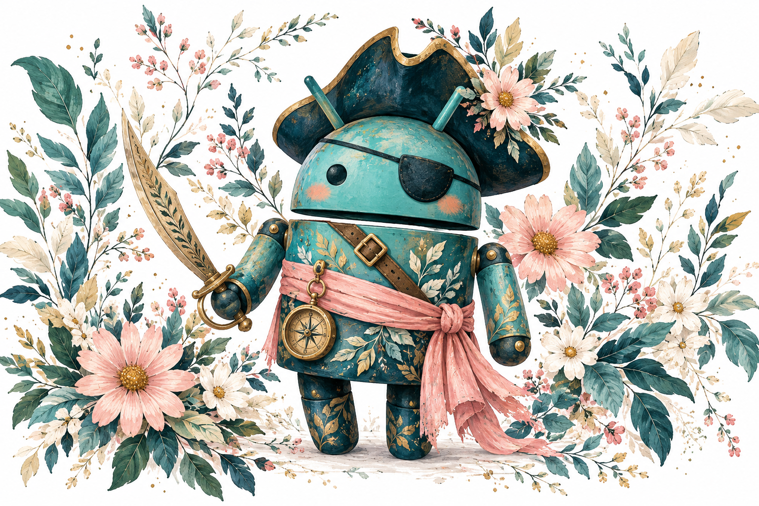 DroidPirate Blush Explorer — Blush Floral
