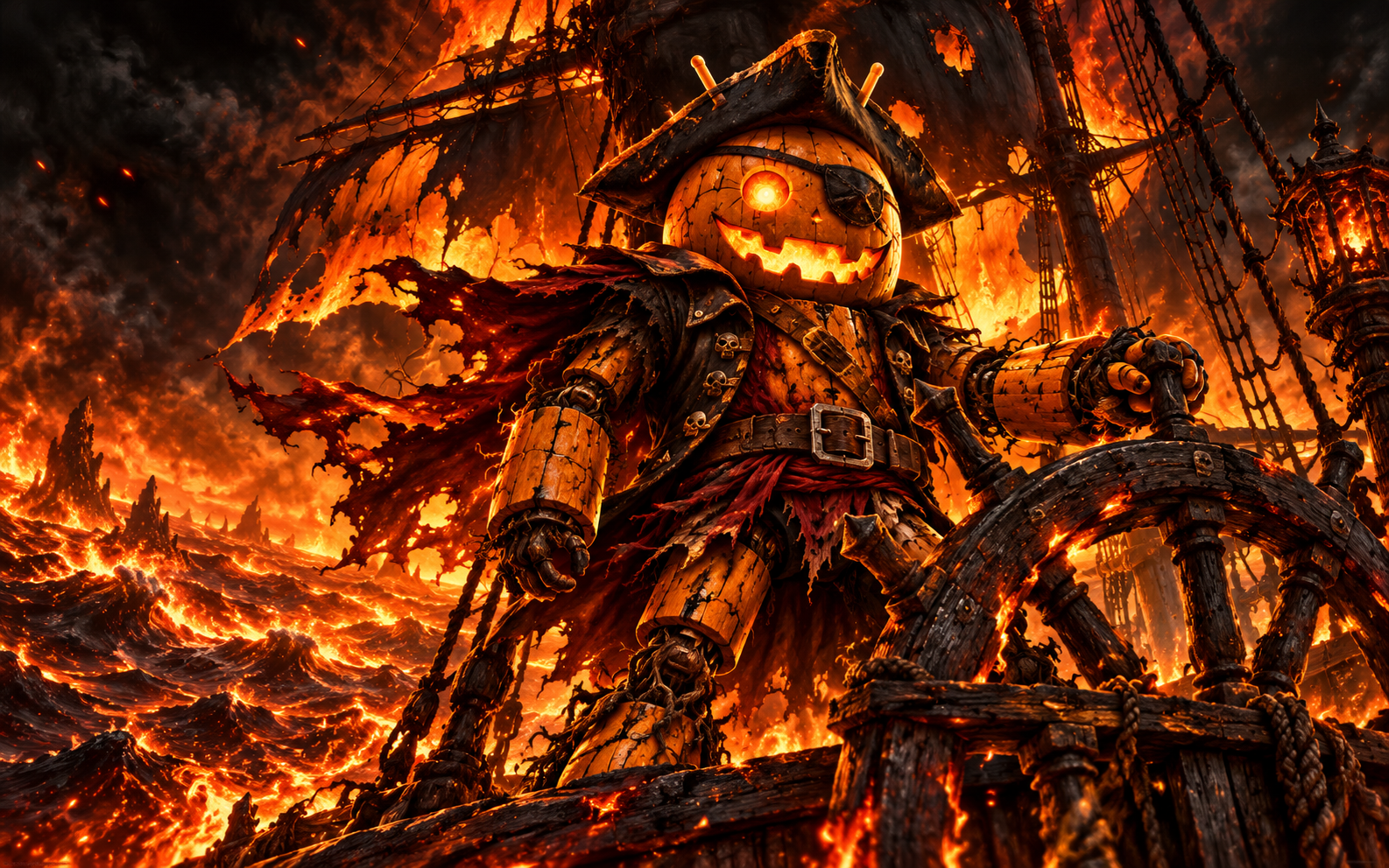 DroidPirate Burning Ship — Zombie Inferno