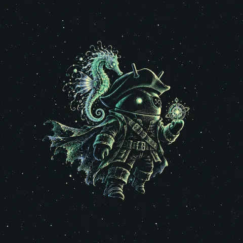 DroidPirate Cosmic Navigator — Luminous Cosmos