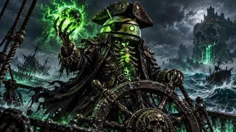 DroidPirate Cursed Energy Captain — Neon Spectral