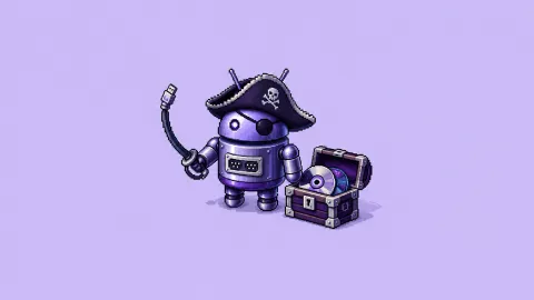DroidPirate Disc Treasure — Purple Retro Console
