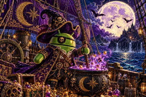DroidPirate Embroidered Witch Captain — Moonlit Cauldron
