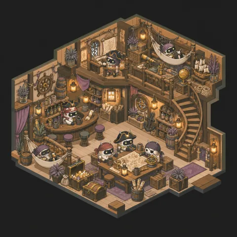 DroidPirate Guild Hideout — Cozy Room