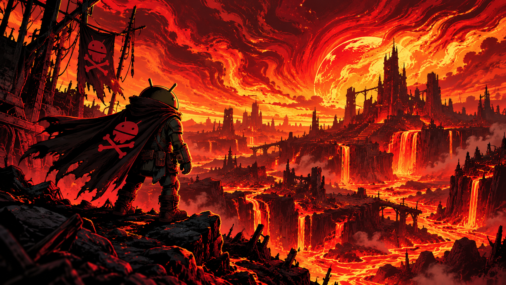 Droidpirate Overlooking the Molten Wasteland