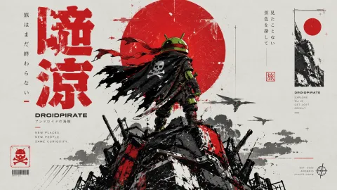 DroidPirate: Red Sun Wreckage Wallpaper #1585