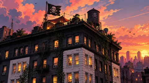 DroidPirate Rooftop at Sunset Wallpaper #1582