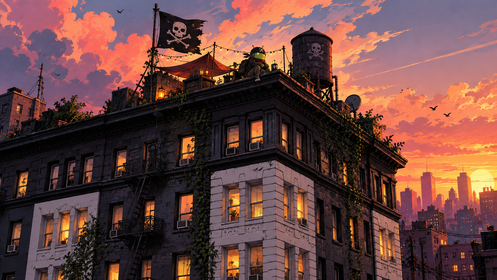 DroidPirate Rooftop at Sunset