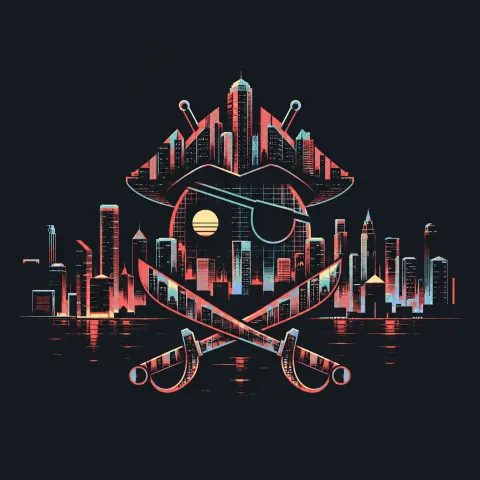 DroidPirate Skyline Crest — Coral Skyline