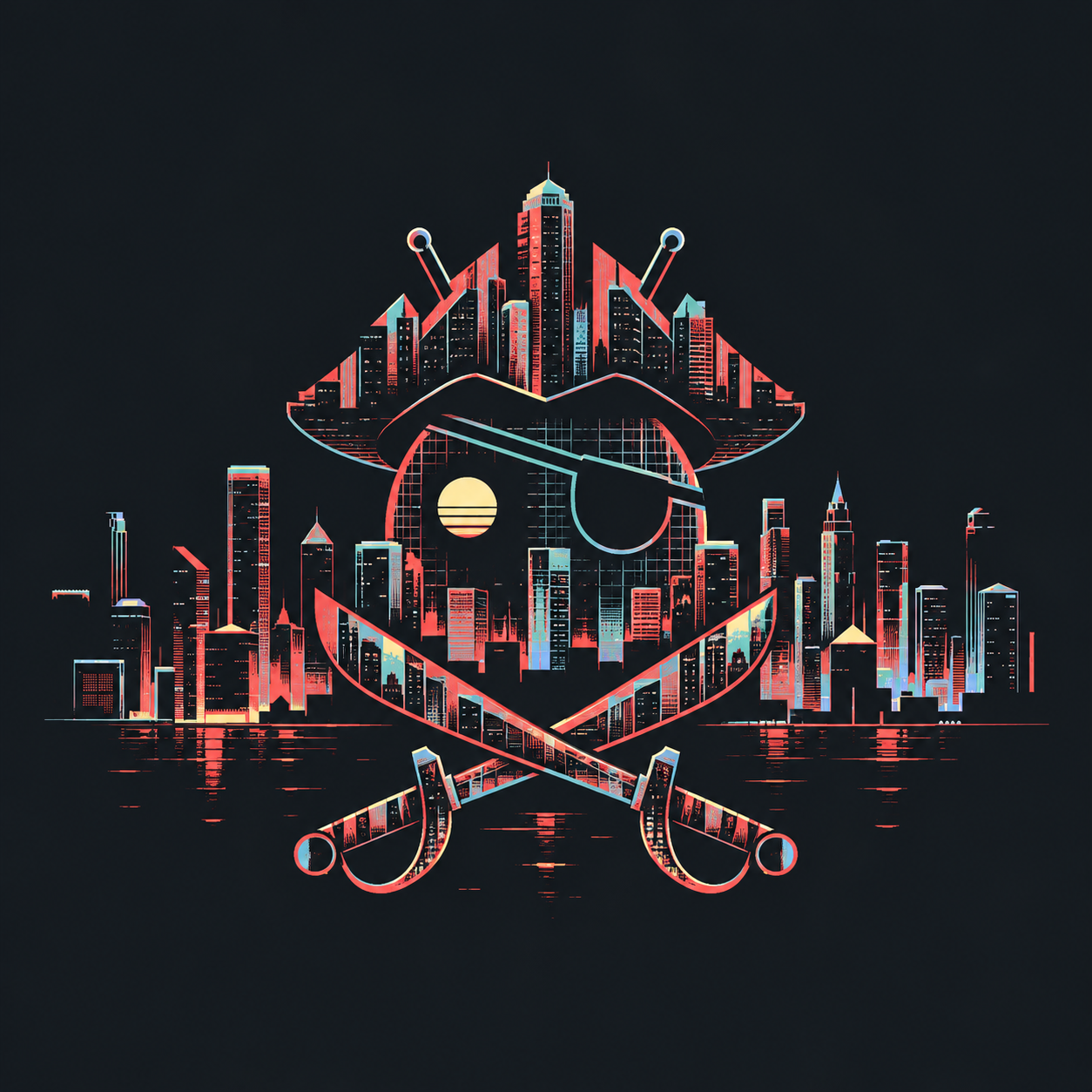 DroidPirate Skyline Crest — Coral Skyline