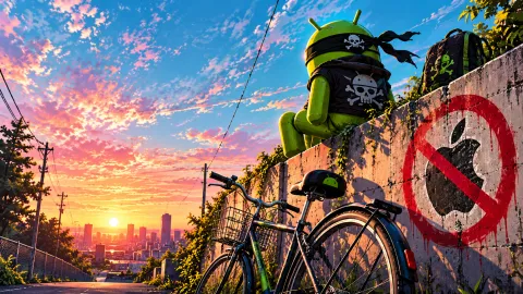 Droidpirate Sunset Over City Streets
