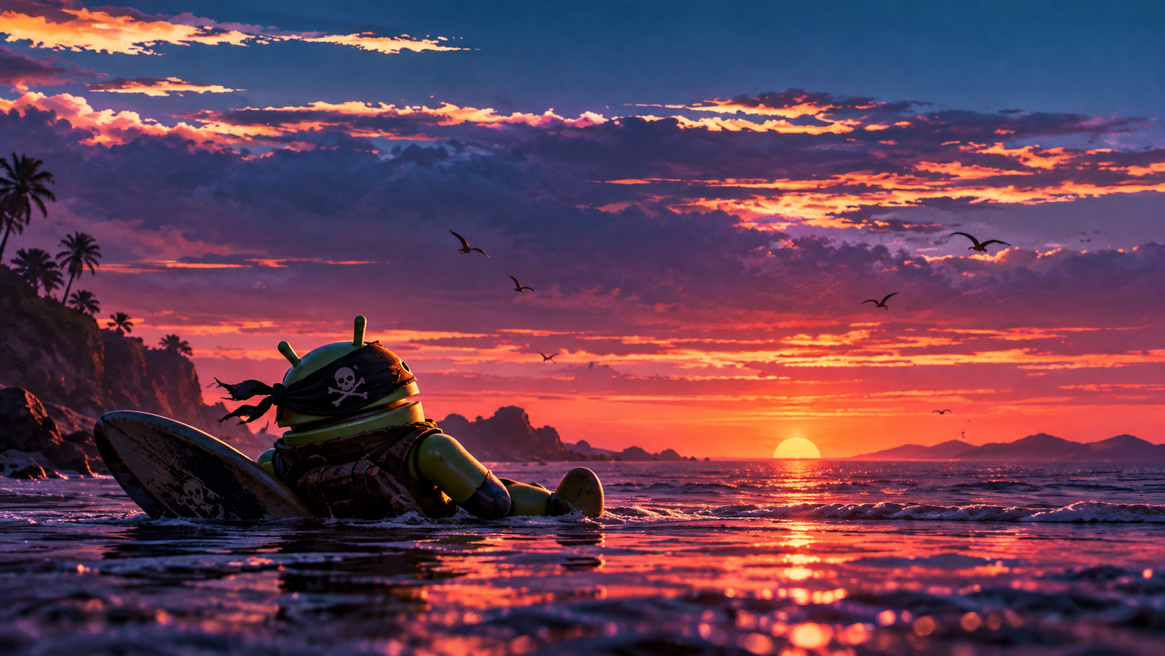 DroidPirate Sunset Seascape