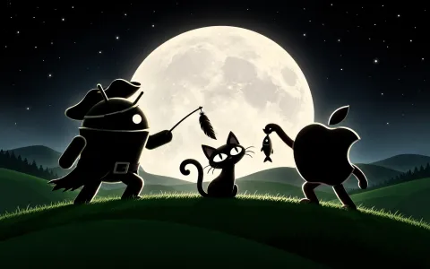 DroidPirate vs Apple Cat Rivalry — Moonlit Cat