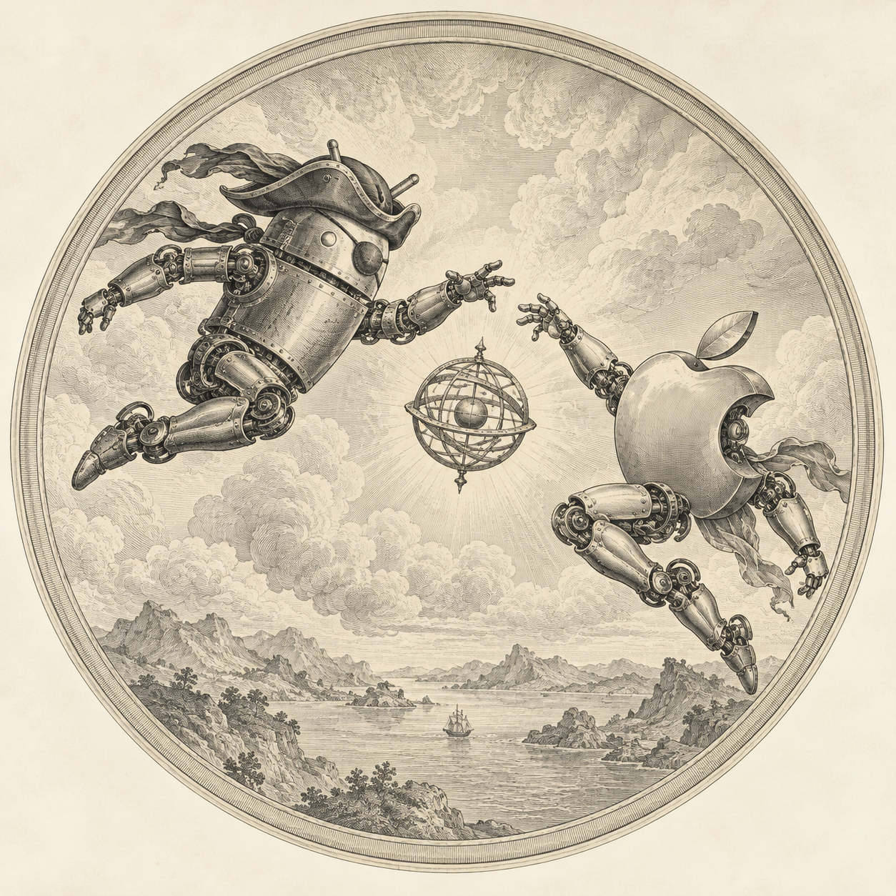 DroidPirate vs Apple Celestial Rivals — Classical Flight