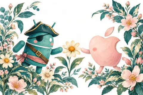 DroidPirate vs Apple Golden Daisy — Blush Floral