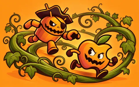 DroidPirate vs Apple Vine Chase — Pumpkin Mischief