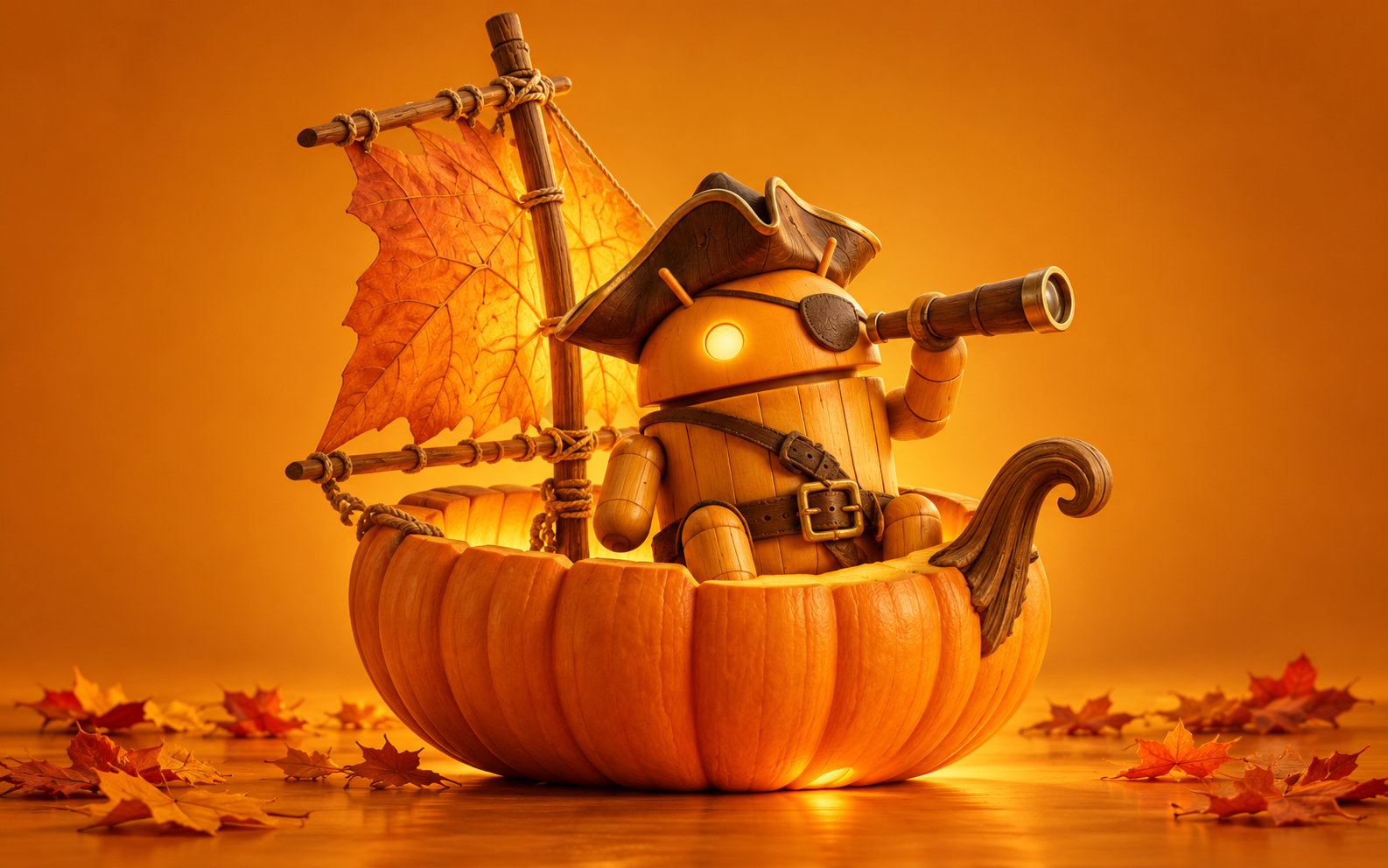 DroidPirate Wooden Pumpkin Boat — Amber Pumpkin