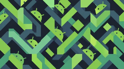 Geometric Android Green Tech Pattern Wallpaper #1588