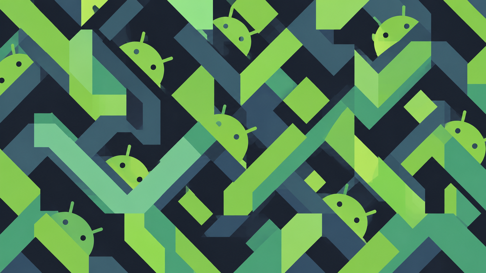 Geometric Android Green Tech Pattern