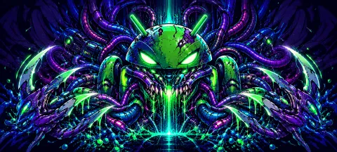 Monstrous Neon Android Overlord