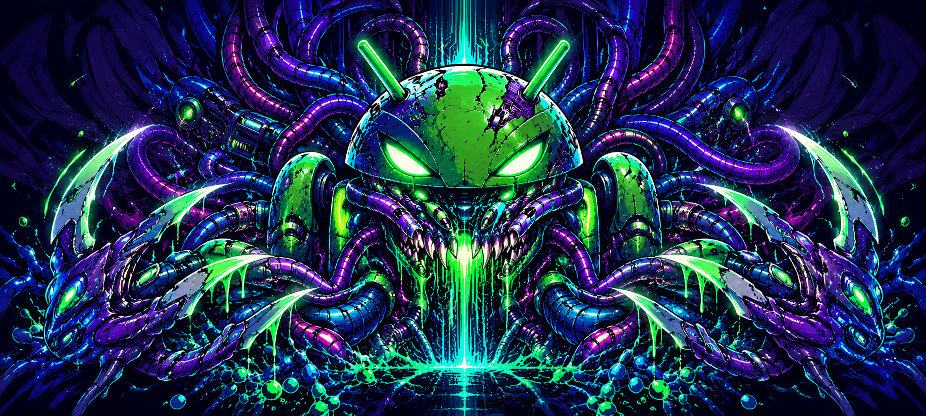 Monstrous Neon Android Overlord