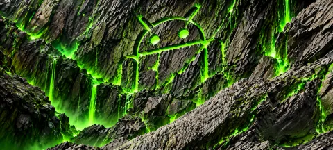 Neon Android Canyon Wall