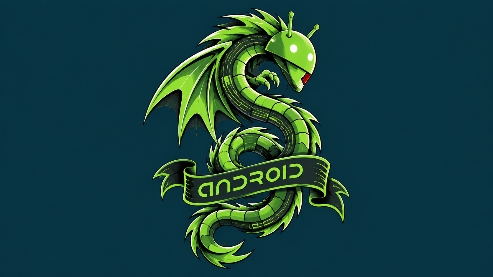 Neon Android Dragon Emblem