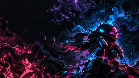 Neon Android in Cosmic Ink
