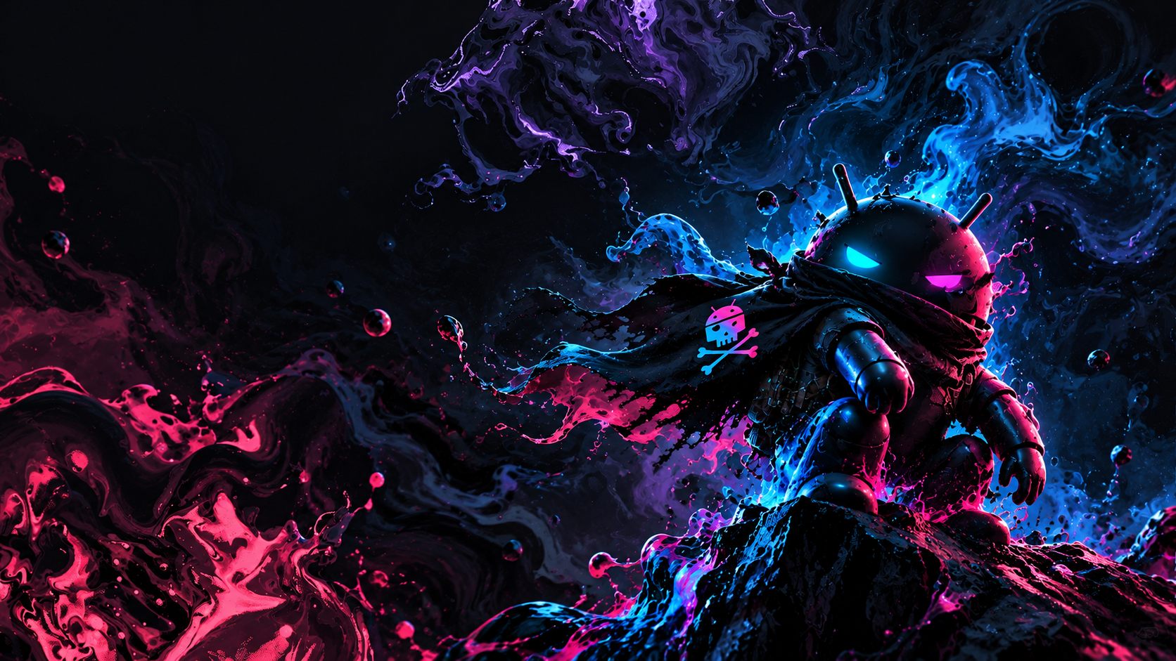 Neon Android in Cosmic Ink