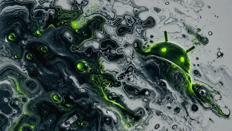 Neon Android in Liquid Marbling