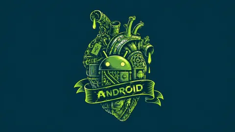 Neon Android Mechanical Heart