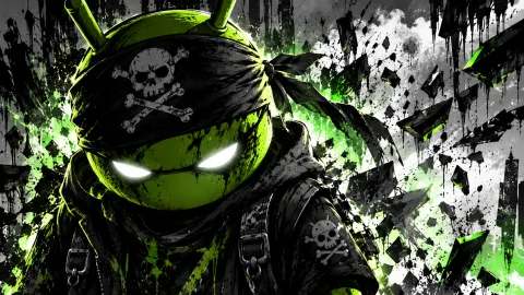 Neon Android Pirate Shatterscape Wallpaper #1602