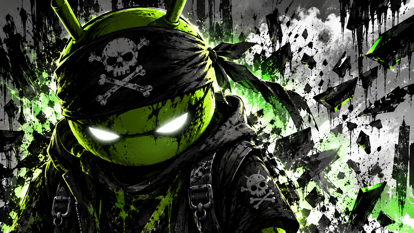 Neon Android Pirate Shatterscape