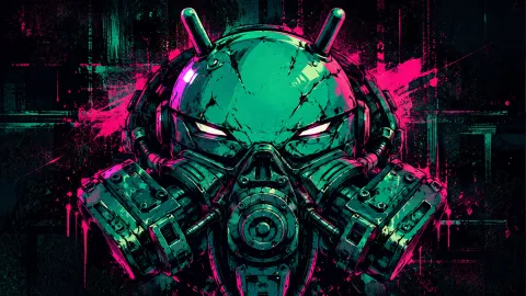 Neon Android Respirator Helmet