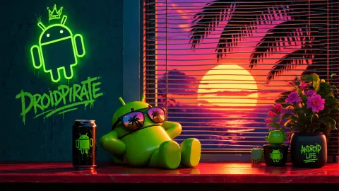 Neon Android Sunset Lounge