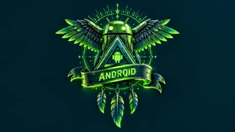 Neon Android Winged Emblem